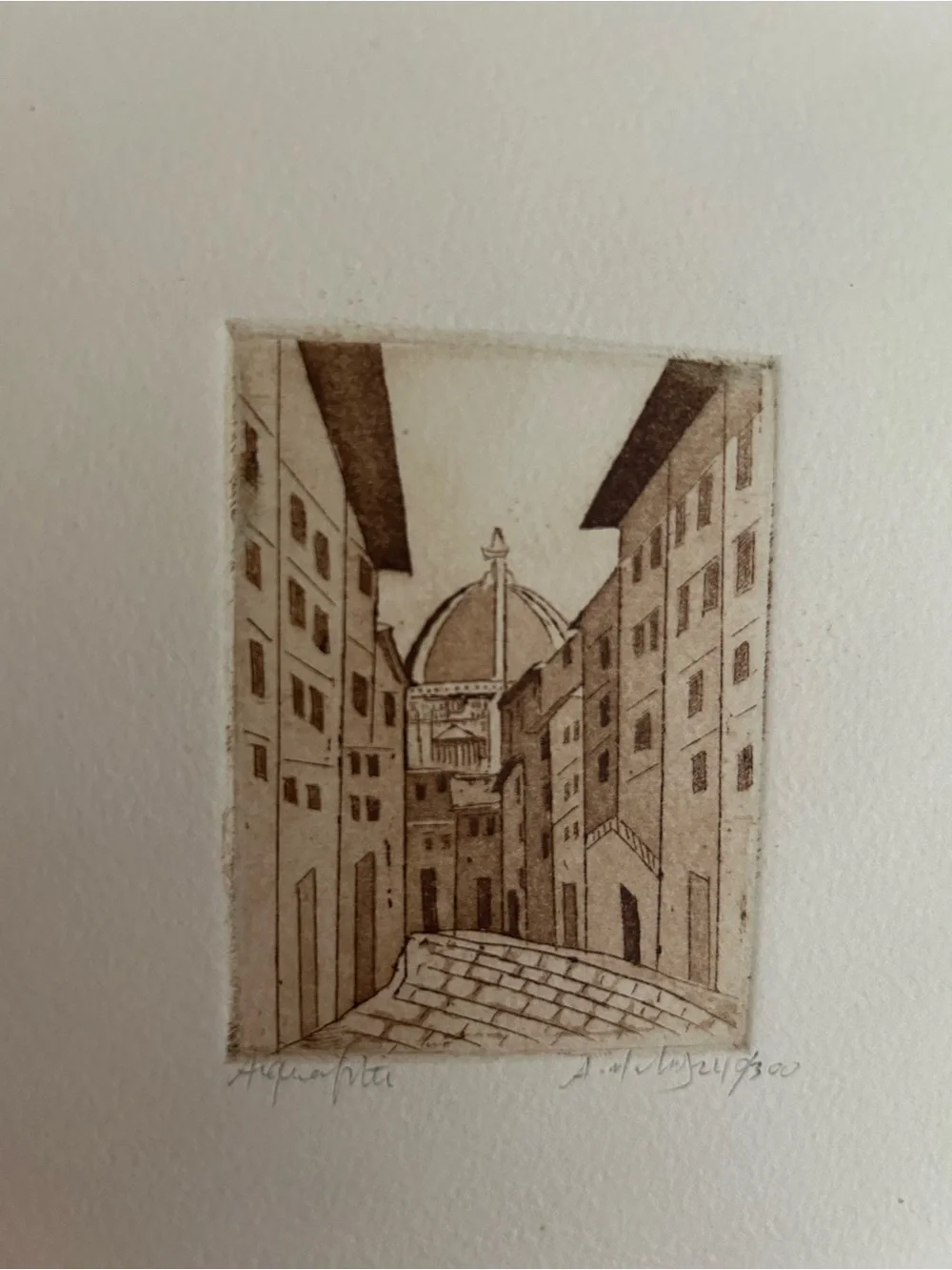 Etched Florence Italy art 240/300